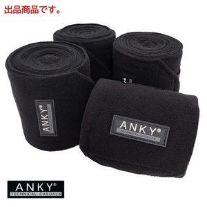 T3666【アウトレット】ANKY フリースバンテージ AFB2 肢巻4本セット（黒 ブラック） 乗馬用品