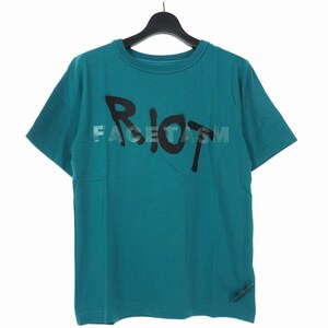 未使用品 ライオットファセッタズム RIOT FACETASM 20AW ロゴプリント Tシャツ カットソー 半袖 M 青 ターコイズ RF20AW-TEE-U01 メンズ