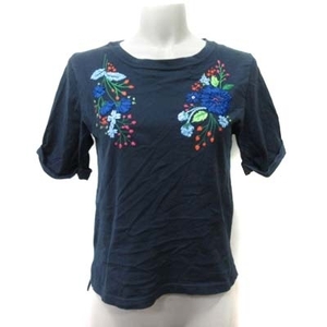 ザヴァージニア The Virgnia Tシャツ カットソー 半袖 刺繍 900 紺 ネイビー /YI レディース