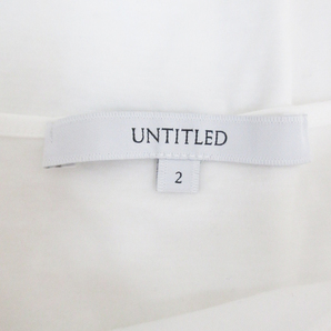アンタイトル UNTITLED Tシャツ カットソー 五分袖 ラウンドネック 透け感 無地 2 白 ホワイト /FF33 レディースの画像4