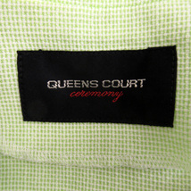 クイーンズコート QUEENS COURT ステンカラージャケット ショート丈 薄手 半袖 無地 ライトグリーン /SY31 レディース_画像3