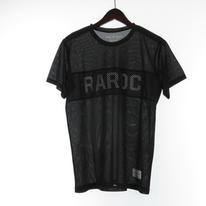 ラフアンドラゲッド ROUGH AND RUGGED Tシャツ 半袖 ロゴ メッシュ ブラック S メンズ