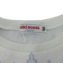 ミキハウス mikihouse Tシャツ 半袖 シャツ柄プリント うさぎ 花 日本製 コットン ストライプ ブルー系 青系 ホワイト 白 100 キッズ_画像7