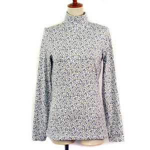  Ran z end LANDS' END cut and sewn ta-toru floral print XS blue blue lady's 