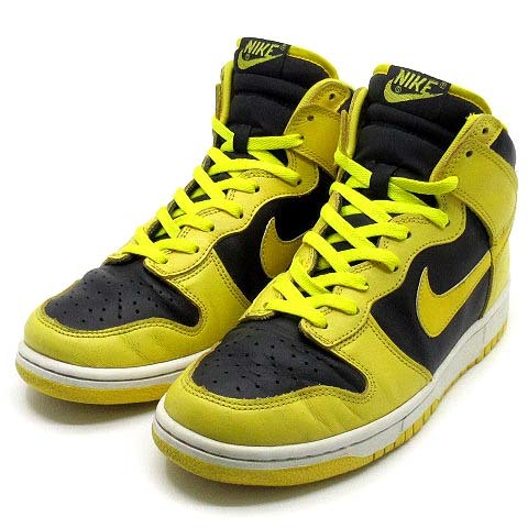 NIKEナイキ1999年初期復刻ダンクハイDUNK HI黒黄アイオワ27新品同様