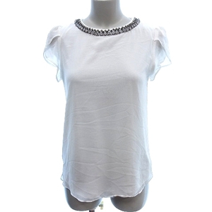  Zara to rough . look ZARA Trafaluc shirt blouse biju- French sleeve XS white white /AU lady's 