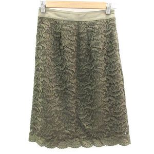  SunaUna Sunauna flair skirt mi leak height race 36 khaki /YM4 lady's 