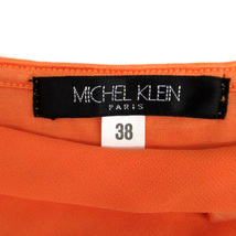 ミッシェルクラン MICHEL KLEIN カットソー 五分袖 ラウンドネック フリル 38 オレンジ /SM14 レディース_画像4