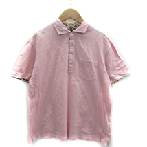 タケオキクチ TAKEO KIKUCHI ポロシャツ 半袖 ポロカラー 無地 3 ピンク /SM20 メンズ_画像1