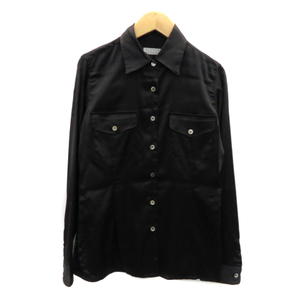 Barneys New York Barneys нью -йоркская рубашка блуза с длинным рукавом Deala Black /Yk29 Ladies