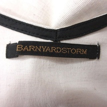 バンヤードストーム BARNYARDSTORM カットソー Vネック 麻混 リネン混 フレンチスリーブ 半袖 F 白 ホワイト 黒 ブラック /MS レディース_画像5