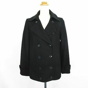  clamp ryus Michel Klein KLEIN PLUS pea coat pea coat outer long sleeve wool . black *EKM lady's 