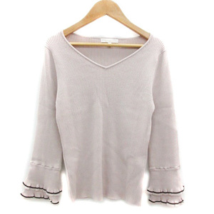  Proportion Body Dressing PROPORTION BODY DRESSING rib knitted cut and sewn long sleeve V neck 3 pink /YM37 lady's 