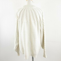 エイチ&エム H&M ケーブルニット セーター オーバーサイズ 厚手 長袖 オフホワイト 白 S *A772 レディース_画像2