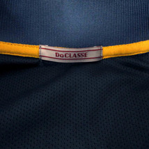 ドゥクラッセ DoCLASSE GOLF トレーナー カットソー 裏地フリース ハイネック ハーフジップ 立体ロゴ ブルー系 青系 ブラウン 茶 XL メンズ_画像8