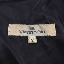 ビアッジョブルー Viaggio Blu ワンピース Iライン ミニ スクエアネック 無地 五分袖 2 紺 ネイビー レディース_画像5