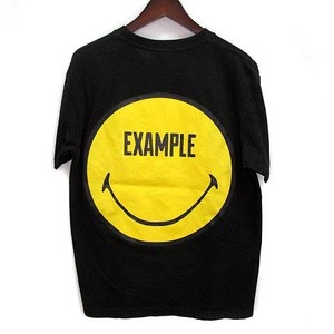 エグザンプル EXAMPLE スマイル Tシャツ カットソー 半袖 ブラック 黒 M メンズ