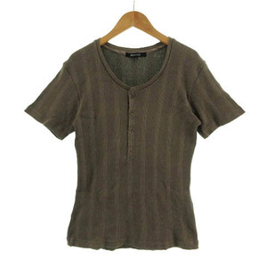  Abahouse ABAHOUSE T-shirt Henley neckline short sleeves rib made in Japan cotton brown group khaki Brown 2 men's 