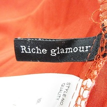 リシェグラマー Riche glamour ブラウス カットソー 長袖 スッキパーカラー 薄手 リボン コットン 無地 M オレンジ レディース_画像6