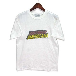 アメリカーナ AMERICANA JUST RIGHT 丸胴 POC TEE Tシャツ カットソー プリント 半袖 白 オフホワイト レディース