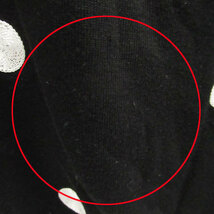 インディヴィ INDIVI ニット カットソー 半袖 ラウンドネック ドット柄 刺繍 38 ブラック 黒 /MS43 レディース_画像5