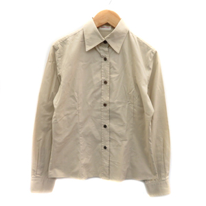  Alpha Cubic ALPHA CUBIC shirt blouse long sleeve plain 9 beige /YK4 lady's 