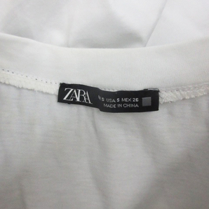 ザラ ZARA カットソー 半袖 ラウンドネック チュール S ホワイト 白 /YM35 レディースの画像4