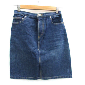  X-girl x-girl Denim skirt flair skirt knee height button fly 2 blue blue /SM16 lady's 