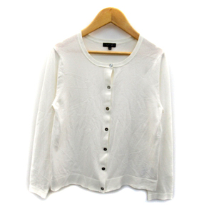  Indivi INDIVI cardigan middle height round neck plain 38 white white /SY42 lady's 