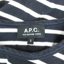 アーペーセー A.P.C. Tシャツ カットソー 半袖 クルーネック ボーダー柄 S ネイビー 紺 /YM17 レディース_画像4