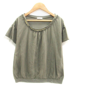  axes femme axes femme cut and sewn round neck short sleeves chu-ru switch M khaki /HO30 lady's 