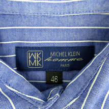 エムケーミッシェルクランオム MK MICHEL KLEIN HOMME カジュアルシャツ 長袖 ストライプ柄 46 青 ブルー 白 ホワイト /SM20 メンズ_画像4