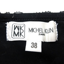 エムケー ミッシェルクラン MK MICHEL KLEIN カットソー Vネック 半袖 フリル 38 黒 ブラック /MN ■MO レディース_画像5