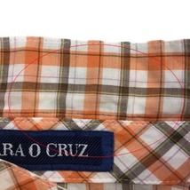 キャラオクルス CARA O CRUZ シャツ ブラウス スタンダード チェック ロールアップ 五分袖 11 オレンジ 白 ホワイト レディース_画像8