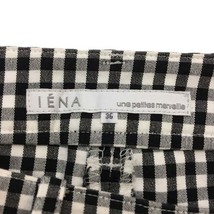 イエナ IENA パンツ ストレート クロップド ギンガムチェック リボン 裾ダブル 36 黒 白 ブラック ホワイト レディース_画像5