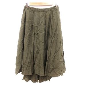 アーバンリサーチ URBAN RESEARCH items ギャザースカート ミモレ ロング F カーキ 緑 グリーン /AU レディース