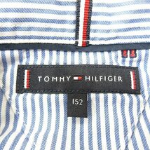 トミーヒルフィガー TOMMY HILFIGER シャツ ストライプ 長袖 152 白 ホワイト 青 ブルー /MN キッズ_画像5