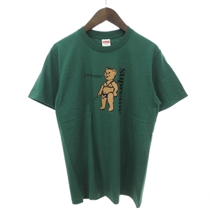 シュプリーム SUPREME 21SS NOT SORRY Tシャツ カットソー 半袖 クルーネック コットン クマ プリント 緑 グリーン S メンズ