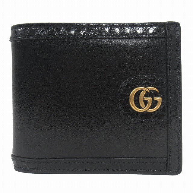 美品】GUCCI(グッチ)GGマーモント パイソン 2つ折り財布 レッド 二