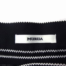 ムルーア MURUA ストライプ柄 タック フレアスカート ロング ミモレ丈 1 ブラック 黒 /FT14 レディース_画像3