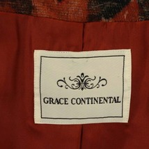 グレースコンチネンタル GRACE CONTINENTAL ジャガードコート アウター ロング ノーカラー 総柄 ティアード ウール混 36 マルチカラー_画像3