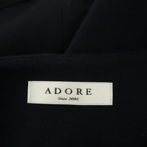 アドーア ADORE フロントジップオールインワン ノースリーブ ワイド ベルト付き クルーネック 36 紺 ネイビー /AA ■OS レディース_画像3