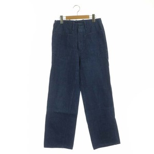 ユニオンサプライ BEAMS BOY別注 12oz AHINA WORK PANTS アヒナ ワークパンツ ワイド ボタンフライ 28 青 ブルー /BD ■OS レディース