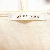 アクシーズファム axes femme タンクトップ カットソー チュールレース ホルターネック ノースリーブ M クリーム /FT27 レディース_画像3