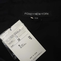 フォクシーニューヨーク FOXEY NEW YORK シャツ 長袖 比翼ボタン コットン ロゴ刺繍 38 黒 ブラック /BD ■OS レディース_画像3