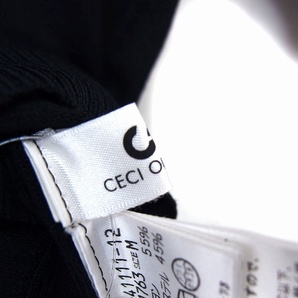 セシオセラ CECI OU CELA ニット セーター ラウンドネック リブ クロップド ハイゲージ 半袖 M 黒 ブラック /NT18 レディースの画像3