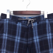 ネイビー NAVY パンツ ストレート ハーフ ショート コットン 綿 ジップフライ 薄手 チェック M 紺 ネイビー /NT27 メンズ_画像4