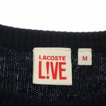 ラコステ ライブ Lacoste L!VE ウール混 アーガイルチェック 七分袖 ニット セーター M 紺 緑 白 ネイビー グリーン ホワイト_画像3