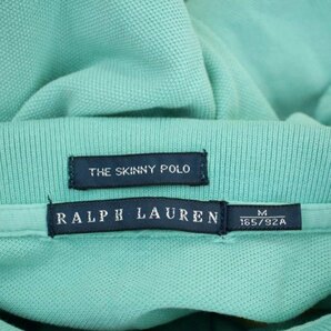 ラルフローレン RALPH LAUREN THE SKINNY POLO ビッグポニー ポロシャツ 半袖 鹿の子 M ミントグリーン 黄色 /ES ■OS レディースの画像3