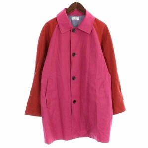 ソーイシャツ soe shirts WELLERS スプリングコート ミドル丈 バイカラー 0 XS ピンク 赤 レッド /YI41 レディースの画像1